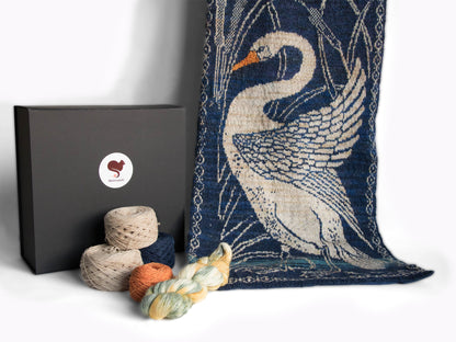 Knitting kit SWANS, LOVE AND FIBRES (limited edition)