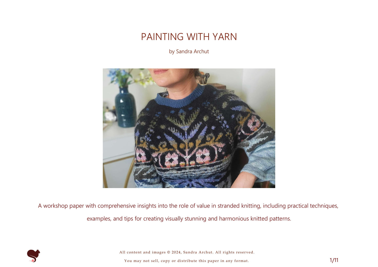 PDF workshop pater 'Painting with Yarn: The Importance of Value in Stranded Knitting'